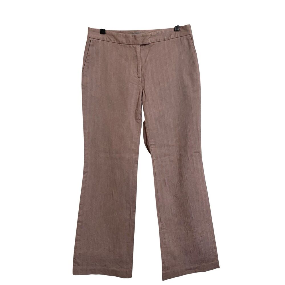 Ann Taylor Bootcut Pants Womens 8 Mauve Pink Stretch Textured Slash Pockets - Picture 3 of 8